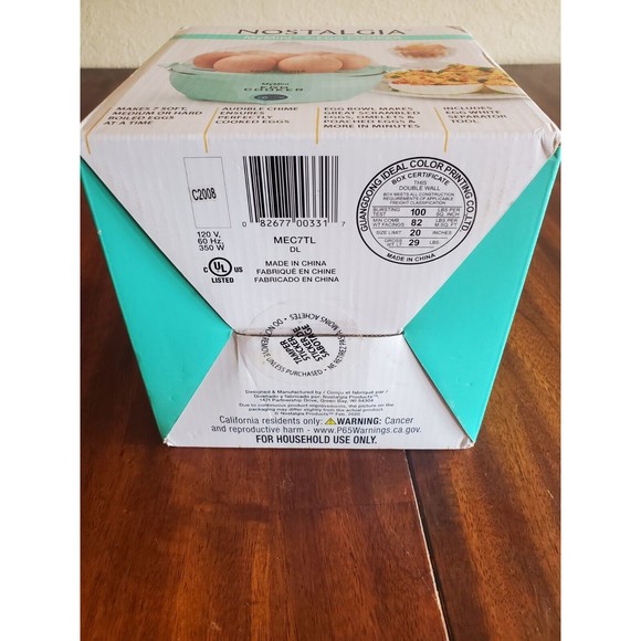 Nostalgia My Mini 7-Egg Cooker NEW In Box Green Easy Egg Cooking Easter - Picture 3 of 3